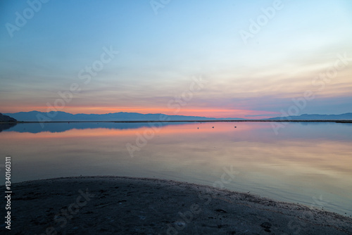 Sunset on Great Salt Lake in Utah