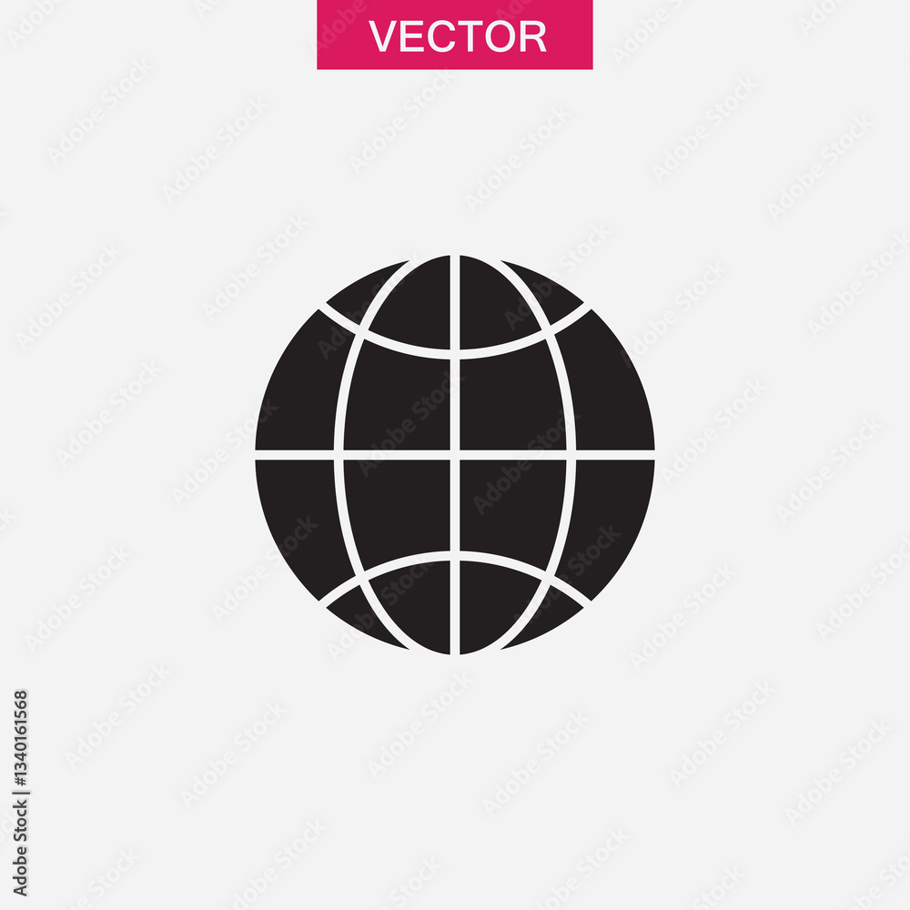 globe icon Black simple illustration for web and app..eps globe icon Black simple illustration for web and app..eps