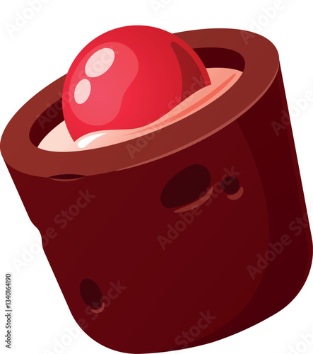 Chocolate candy with cherry vector illustration
