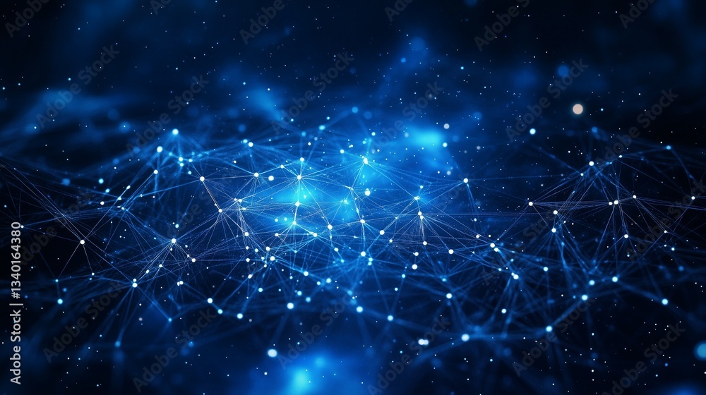 Futuristic Digital Network – Glowing Nodes and Connections in Cyberspace Background Futuristic Digital Network – Glowing Nodes and Connections in Cyberspace Background