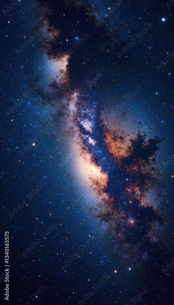 Fototapeta premium Vast Milky Way galaxy with stars and dust in deep space , astronomy, milky way
