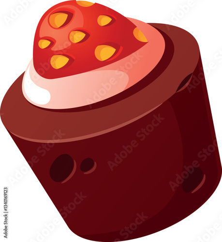 Strawberry chocolate candy vector illustration