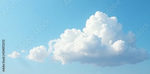Soft white cloud drifts across blue sky with gentle wisps of vapor , nature, cloud, sky