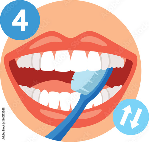 Brush upper row of teeth