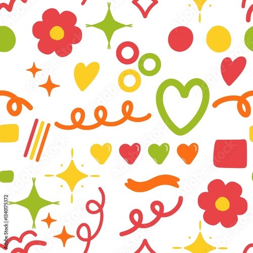 Abstract colorful seamless pattern. Creative minimalist style art background for children