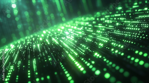 Futuristic Binary Code Background – Digital Data Flow in Cyberspace