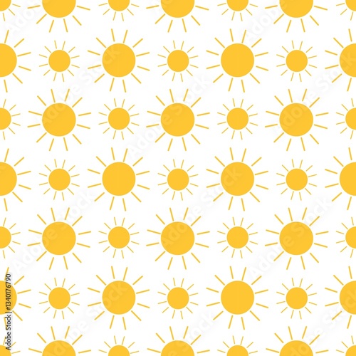 Cute sun seamless pattern background