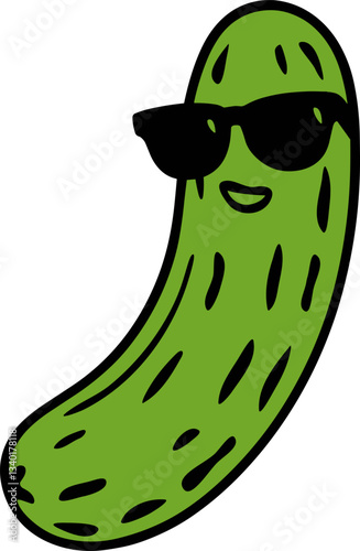 Cool Pickle Character Illustration