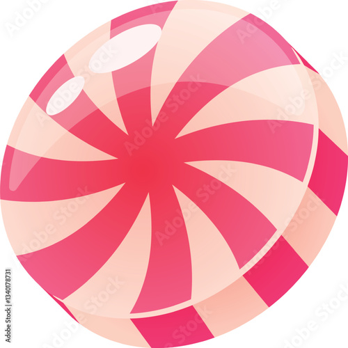 Striped round caramel candy snack