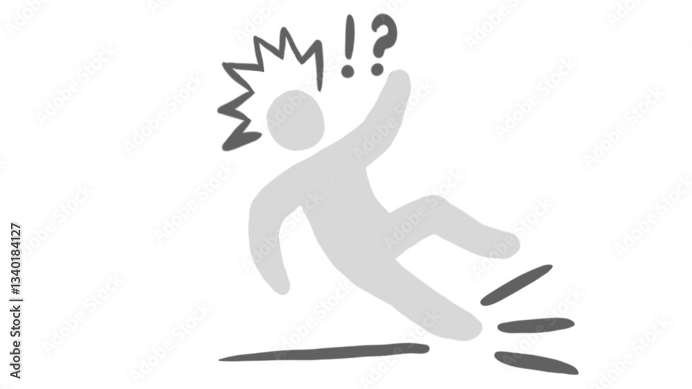 Simple, hand-drawn illustration of a person falling. Perfect for safety, caution, or accident-related designs. Ideal for websites, apps, or presentations. Simple, hand-drawn illustration of a person falling. Perfect for safety, caution, or accident-related designs. Ideal for websites, apps, or presentations.