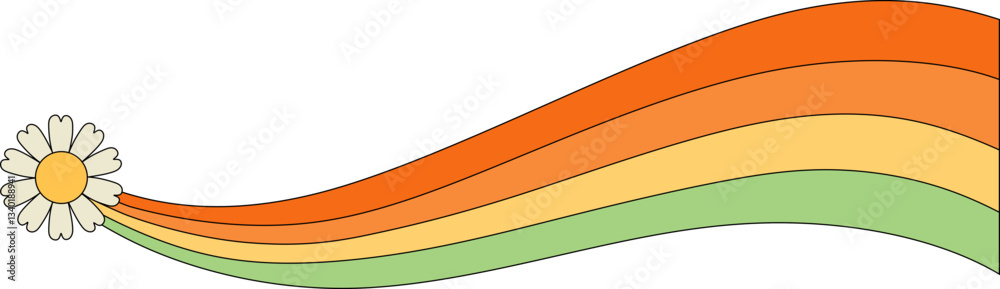 Obraz premium Groovy Retro Rainbow Element Set