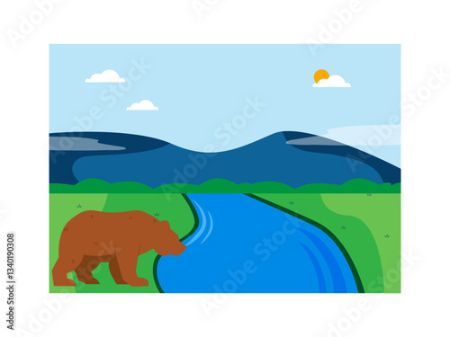 Ecosystem illustration. Flat vector illustration concept.