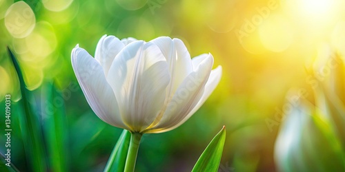 White Tulip Bloom Closeup, Spring Flower Photography, Macro Shot, Pure White Tulip, Floral Image, Botanical Photography
