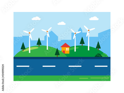 Ecosystem illustration. Flat vector illustration concept.