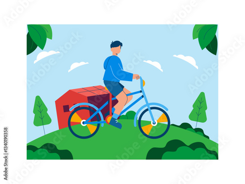 Ecosystem illustration. Flat vector illustration concept.