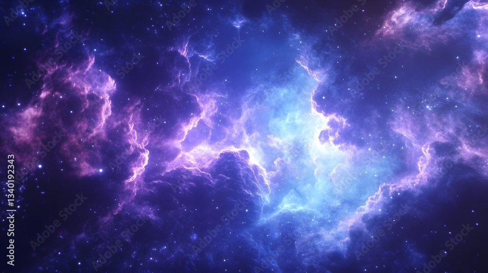 Fototapeta premium Cosmic Nebula Purple and Blue Space Background