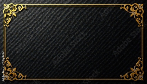 Luxurious gold and black design on textured cardstock for luxury events , elegant, high-end, black