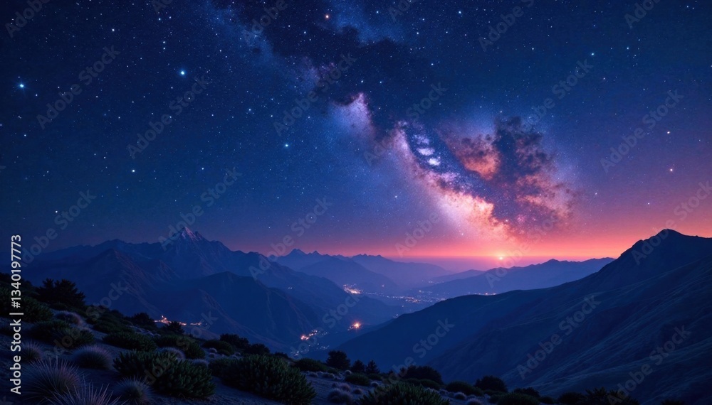 Fototapeta premium Infinite expanse of starry night with diamonds scattered across the velvet blackness, space, starry night