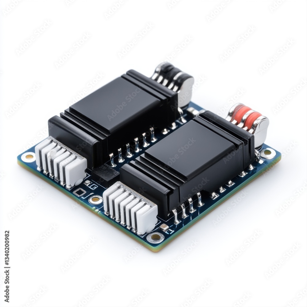 High-Quality Electronic Circuit Board with Dual Power Amplifiers and Heat Sinks for Various Applications High-Quality Electronic Circuit Board with Dual Power Amplifiers and Heat Sinks for Various Applications
