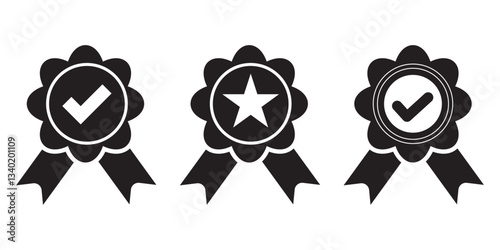 Set Multiple Batch Abstract certified Batch Label Icon Vector illustration. Batch icon. Variety Design.