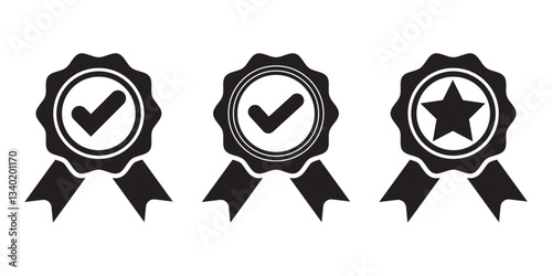 Set Multiple Batch Abstract certified Batch Label Icon Vector illustration. Batch icon. Variety Design.