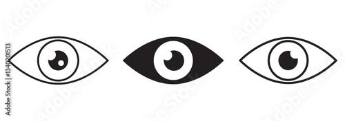 Eye icon set. Eyesight Healthcare and Medical sign and symbol. Retina scan eye icons. Variety Eyes collection. Eye silhouette stock vector. EPS 10