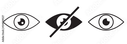 Eye icon set. Eyesight Healthcare and Medical sign and symbol. Retina scan eye icons. Variety Eyes collection. Eye silhouette stock vector. EPS 10