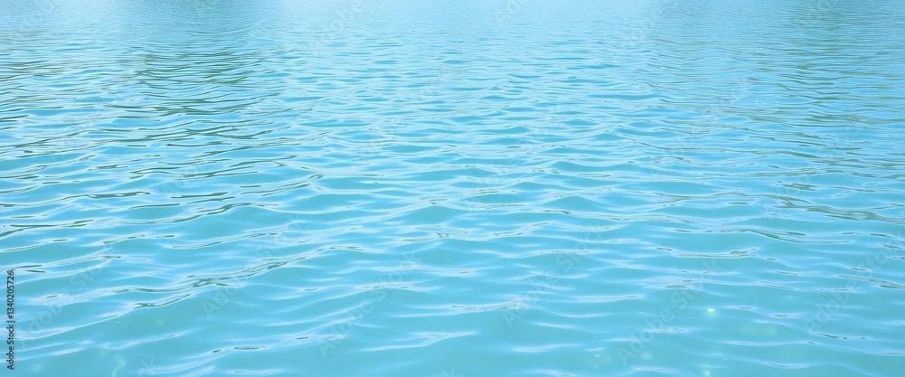 Obraz premium Calm light blue Florida river water, gentle waves ripple across surface, natural lush background, light blue, sunlit