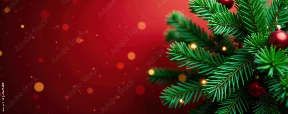 Festive Holiday Background with Red and Green, merry candles, warm glow Festive Holiday Background with Red and Green, merry candles, warm glow