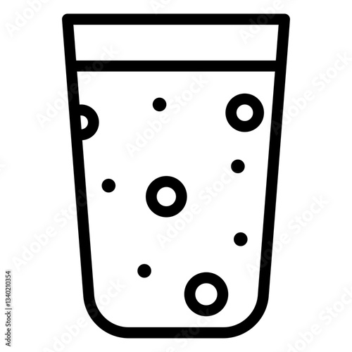 a glass of cola line icon