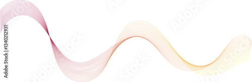 Abstract wave lines background graphic thin vector