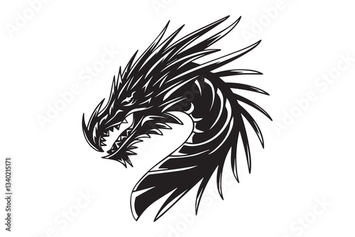 dragon head black vector