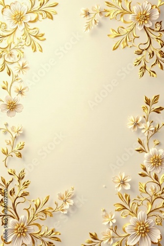 Wallpaper Mural Creamy golden damask design with subtle sheen and delicate floral motifs , damask, gold, cream Torontodigital.ca