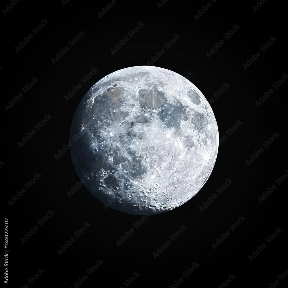Obraz premium Majestic moon illuminating the night sky with its ethereal glow showcasing celestial beauty and cosmic wonder