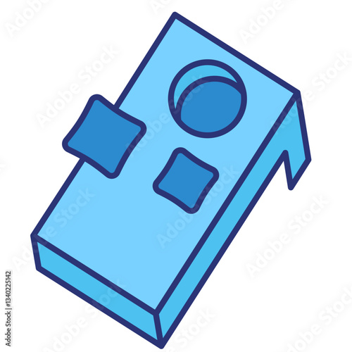 Bean Bag throw game blue outline