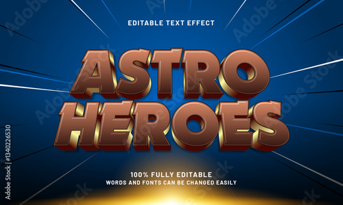 astro heroes editable text effect with a galaxy and cosmic text style