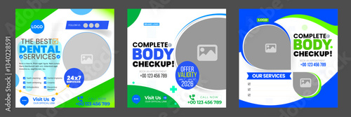 Medical Social Media Post Template or healthcare social media post template or Medical Health banner Or Square Flyer