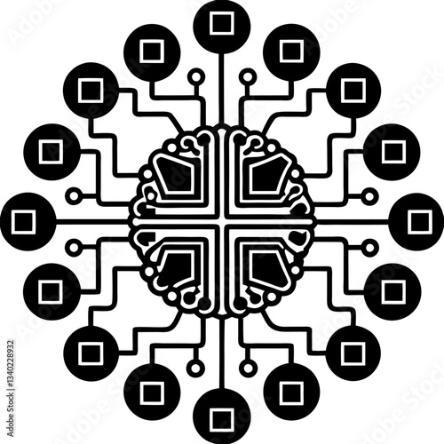 Modern Artificial Intelligence Symbols for Digital and Tech Projects
