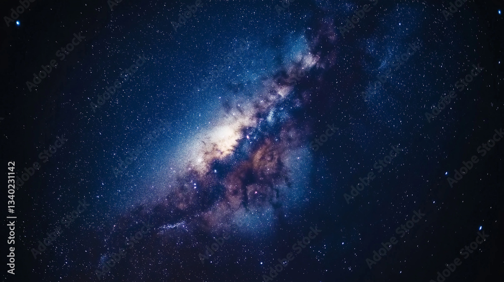 Fototapeta premium Stunning View of the Milky Way Galaxy in Night.