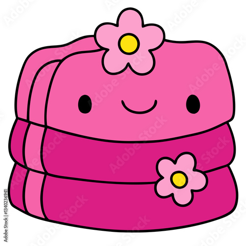 Cute Pink Layered Cake with Flowers