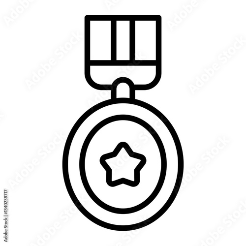 Classic round medal outline icon with a star center for achievements