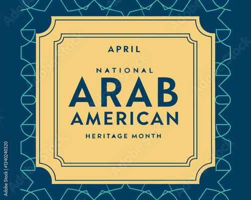 Celebrate National Arab American Heritage Month: Crescent Moon and Lantern Design for April Awareness.