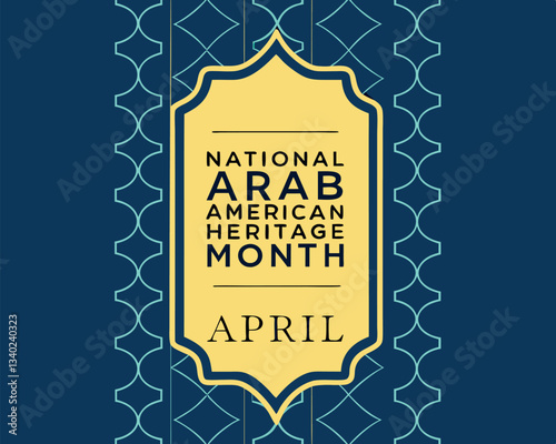 Celebrate National Arab American Heritage Month: Crescent Moon and Lantern Design for April Awareness.