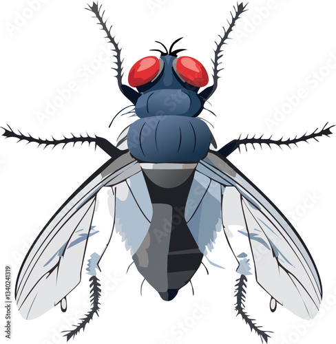 vector illustration of a black beetle
