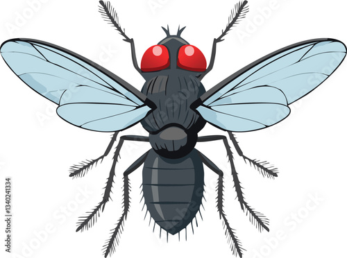 vector illustration of a black and white beetle