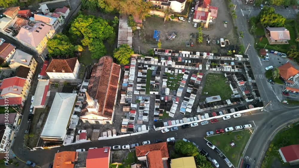 church and cemetery of le carbet, martinique, antilles