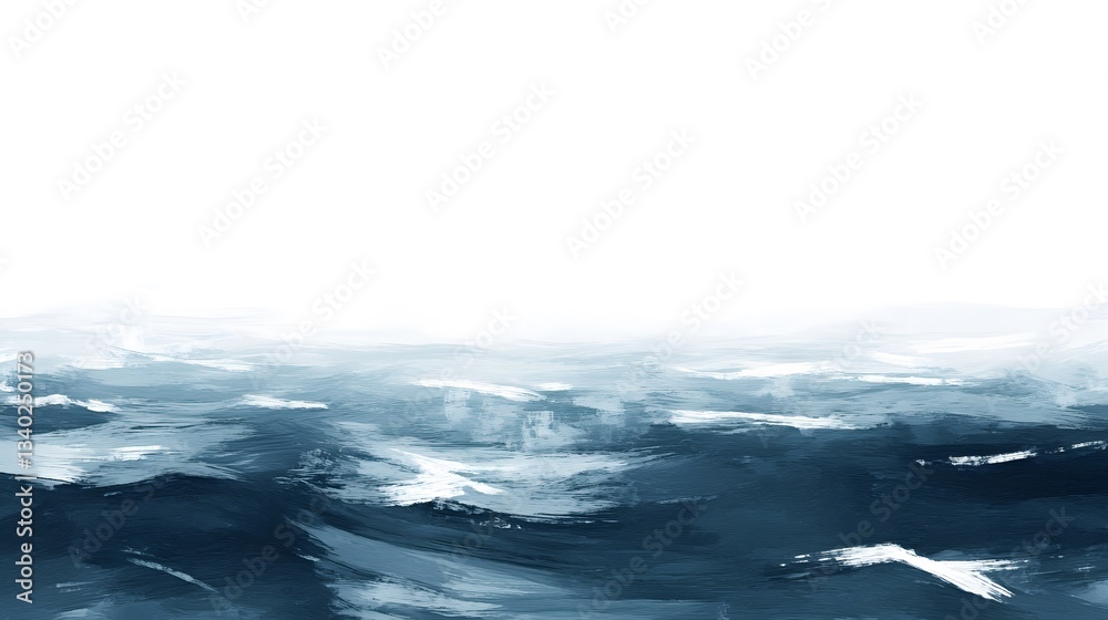 Fototapeta premium Abstract Blue Ocean Waves Textured Paint Sea Background