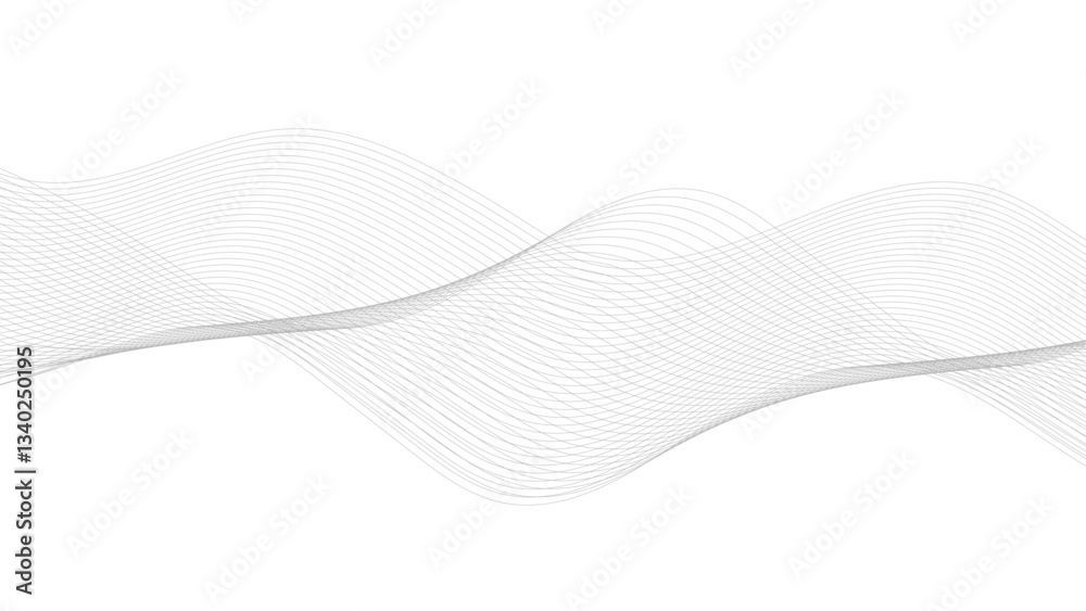 Fototapeta premium Abstract black wave lines on white background. Dynamic wave pattern modern, Vector illustration. Wave with lines created using blend tool. Curved wavy line, smooth stripe. 