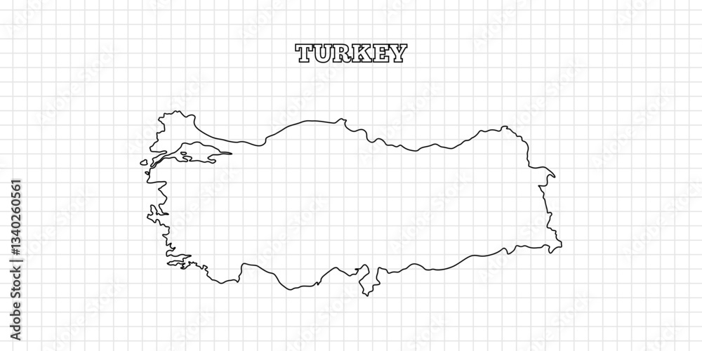 Turkey map travel with outline simple drawing version Illustration Turkey map travel with outline simple drawing version Illustration