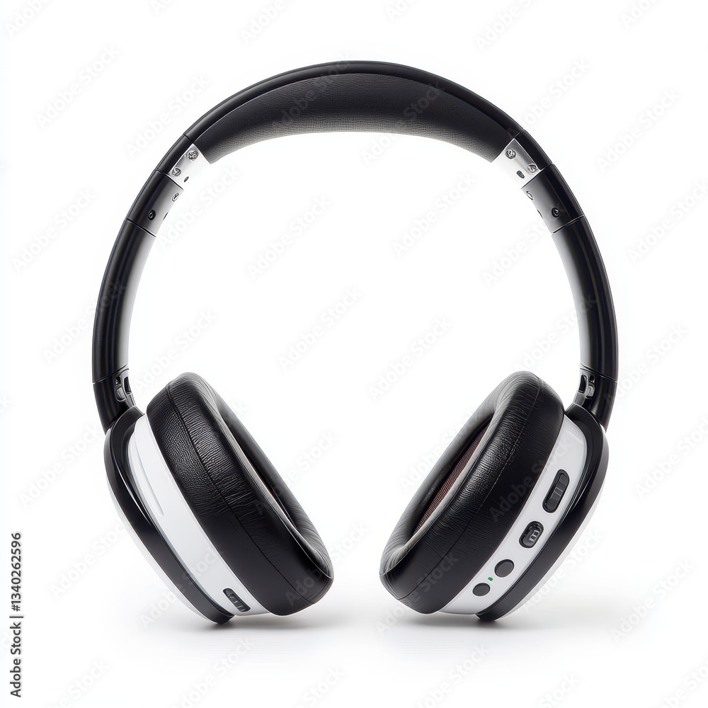 Sleek black and white noise canceling headphones with cushioned ear pads Sleek black and white noise canceling headphones with cushioned ear pads